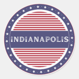 Indianapolis City Pride Emblem – American Identity Runder Aufkleber