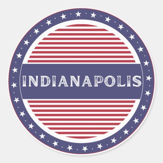 Indianapolis City Pride Emblem – American Identity Runder Aufkleber (Vorderseite)