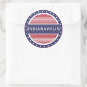 Indianapolis City Pride Emblem – American Identity Runder Aufkleber (Tasche)