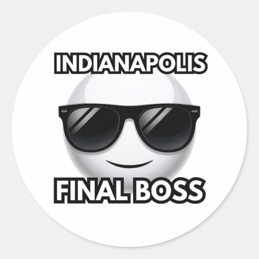 Indianapolis Final Boss Cool Emoji Aufkleber (Vorderseite)