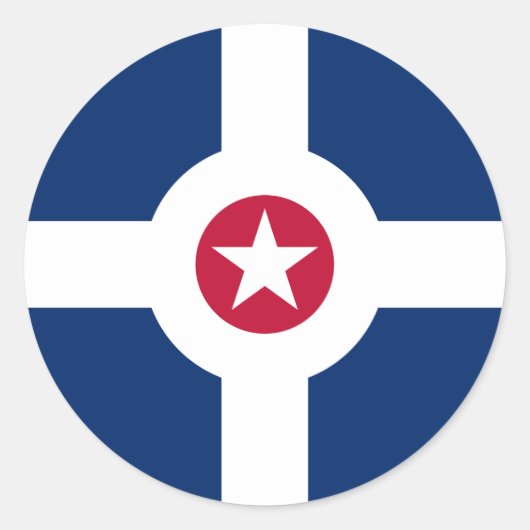 Indianapolis-Flagge Runder Aufkleber (Vorderseite)