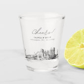 Indianapolis Gastgeschenk Hochzeit Personalisiert  Schnapsglas (Vorderseite)