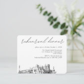 Indianapolis Hochzeit Elegantes Probe Dinner Begleitkarte (Stehend Vorderseite)