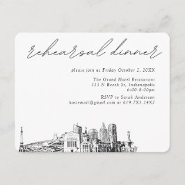 Indianapolis Hochzeit Elegantes Probe Dinner Begleitkarte