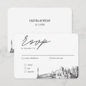 Indianapolis Hochzeit traditionelle UAWG Option Begleitkarte (Vorne/Hinten)