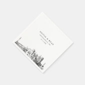 Indianapolis Hochzeitspapier Minimalistisch Serviette (Ecke)