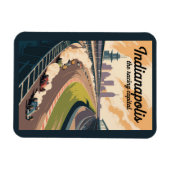 Indianapolis Illustration Travel Art Vintage Magnet (Horizontal)