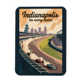Indianapolis Illustration Travel Art Vintage Magnet (Vertikal)