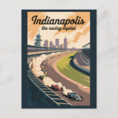 Indianapolis Illustration Travel Art Vintage Postkarte (Vorderseite)