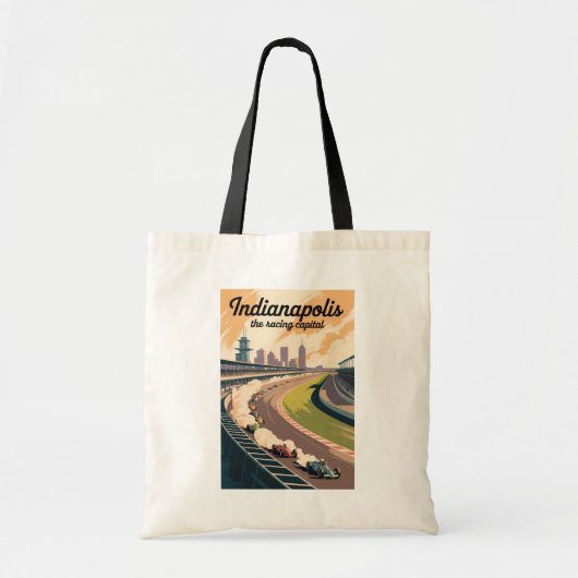 Indianapolis Illustration Travel Art Vintage Tragetasche (Vorne)