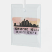 Indianapolis in City Skyline Glasverzierung Ornament Aus Glas (Vorderseite links)