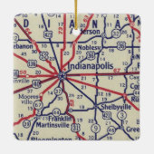 Indianapolis in Vintager Karte Keramikornament (Rückseite)