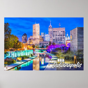 Indianapolis, Indiana, am frühen Abend Poster