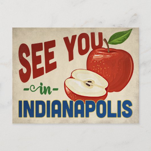 Indianapolis Indiana Apple - Vintage Travel Postkarte (Vorderseite)