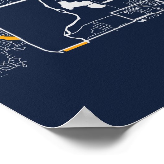 Indianapolis - Indiana Bluefresh City Map Poster (Ecke)