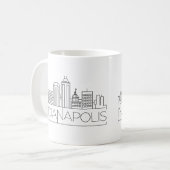 Indianapolis, Indiana| City Stylized Skyline Kaffeetasse (Vorderseite Links)