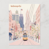 Indianapolis Indiana Gouache Illustration Travel Postkarte (Vorderseite)