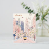 Indianapolis Indiana Gouache Illustration Travel Postkarte (Stehend Vorderseite)