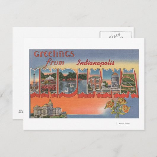 Indianapolis, Indiana - Große Briefszenen 4 Postkarte (Vorne/Hinten)
