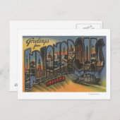 Indianapolis, Indiana - Große Buchstabenszenen Postkarte (Vorne/Hinten)