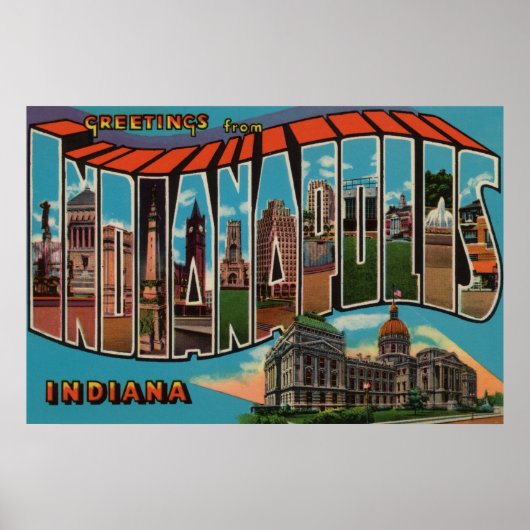 Indianapolis, Indiana (Hauptstadt Gebäude) Poster (Vorne)