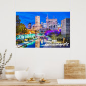 Indianapolis, Indiana, im frühen Abend Poster (Küche)