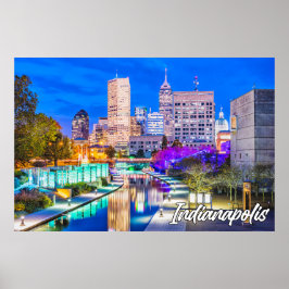 Indianapolis, Indiana, im frühen Abend Poster
