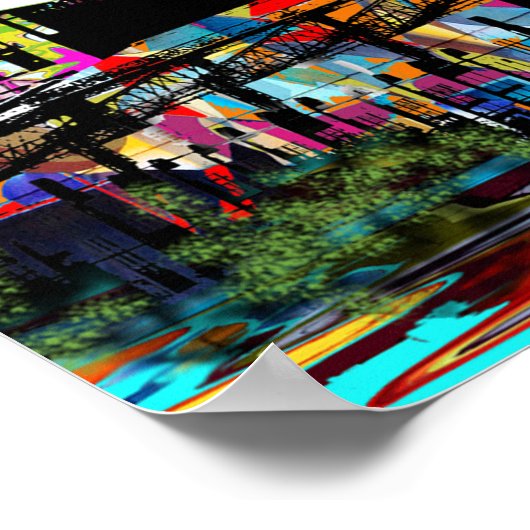 Indianapolis, Indiana in Graffiti Poster (Ecke)