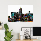Indianapolis, Indiana in Graffiti Poster (Heimbüro)
