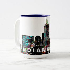 Indianapolis, Indiana in Graffiti Zweifarbige Tasse