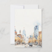 Indianapolis Indiana Landscape Watercolor Wedding RSVP Karte (Rückseite)