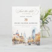 Indianapolis Indiana Landscape Wedding Photo Save The Date (Stehend Vorderseite)