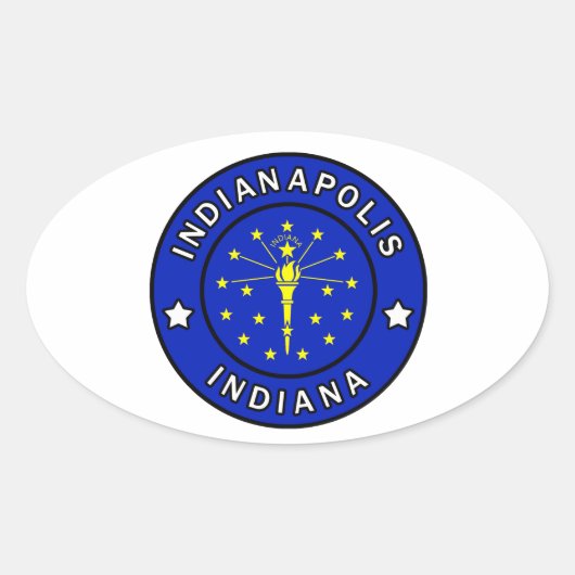 Indianapolis Indiana Ovaler Aufkleber (Vorderseite)