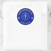 Indianapolis Indiana Ovaler Aufkleber (Tasche)