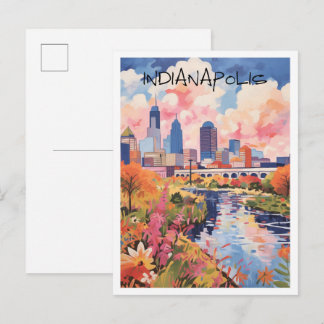 Indianapolis Indiana Reise Kunst Postkarte