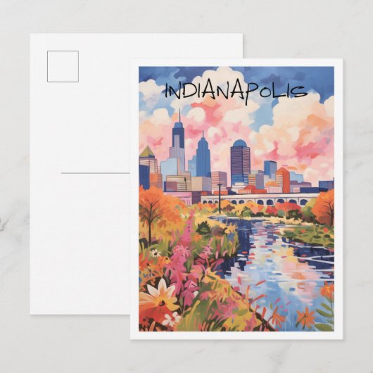 Indianapolis Indiana Reise Kunst  Postkarte (Vorne/Hinten)