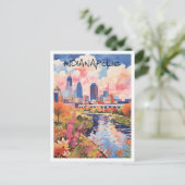 Indianapolis Indiana Reise Kunst  Postkarte (Stehend Vorderseite)