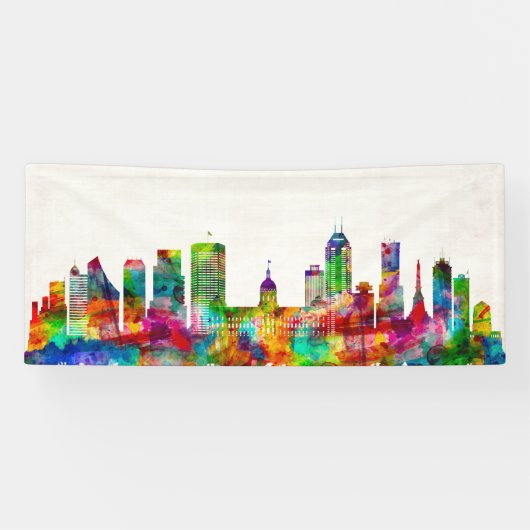 Indianapolis Indiana Skyline Banner (Horizontal)