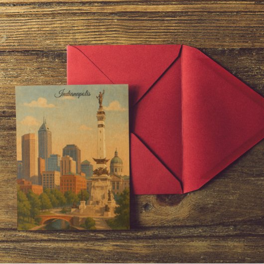 Indianapolis Indiana Skyline City Panorama Postkarte