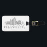 Indianapolis, Indiana Skyline Gepäckmarke Gepäckanhänger<br><div class="desc">Ein einzigartiges Gepäckanhänger,  das die schöne Stadt Indianapolis,  Indiana,  darstellt.  Dieses Tag zeigt eine stilisierte Abbildung der einzigartigen Skyline der Stadt mit ihrem Namen darunter.</div>