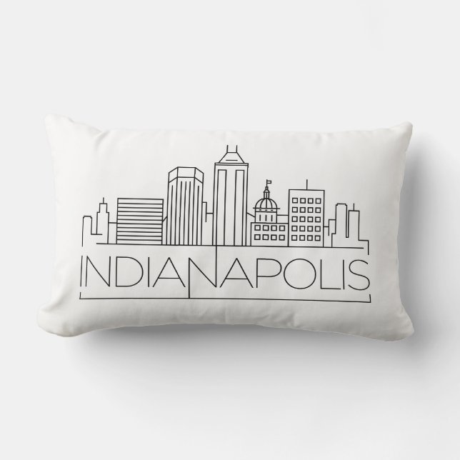 Indianapolis, Indiana Skyline Lumbar Pillow Lendenkissen (Vorderseite)