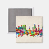 Indianapolis Indiana Skyline Magnet (Vorderseite/Rückseite)