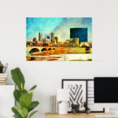 Indianapolis Indiana Skyline Poster (Heimbüro)