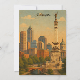 Indianapolis Indiana Skyline Stadtpanorama Einladung
