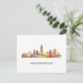 INDIANAPOLIS, INDIANA SKYLINE WB1 - POSTKARTE (Stehend Vorderseite)