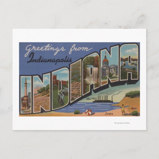 Indianapolis, Indiana (Stahlmühlen/Sanddünen) Postkarte (Vorderseite)