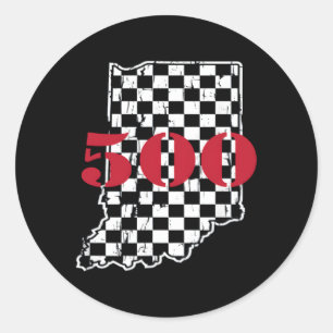 Indianapolis Indiana State 500 Rennwagen abgenutzt Runder Aufkleber