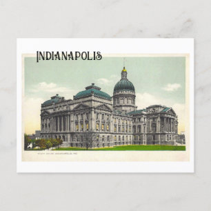 Indianapolis, Indiana Statehouse/Hauptstadt Vintag Postkarte