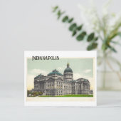 Indianapolis, Indiana Statehouse/Hauptstadt Vintag Postkarte (Stehend Vorderseite)