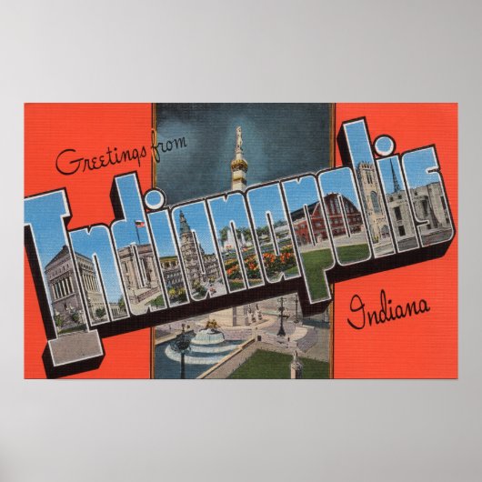 Indianapolis, Indiana (Town Plaza) Poster (Vorne)